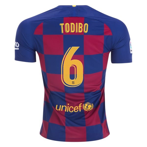 Maillot Football Barcelone NO.6 Todibo Domicile 2019-20 Bleu Rouge